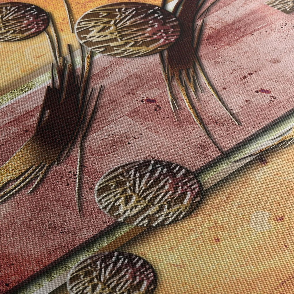 Abstrakcyjny obraz (z zegarem) (90x30 cm)