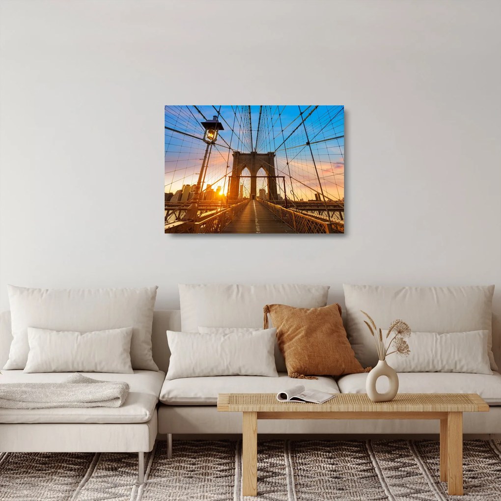 Obraz na szkle - Brooklyn Bridge, Manhattan, New York (70x50 cm)
