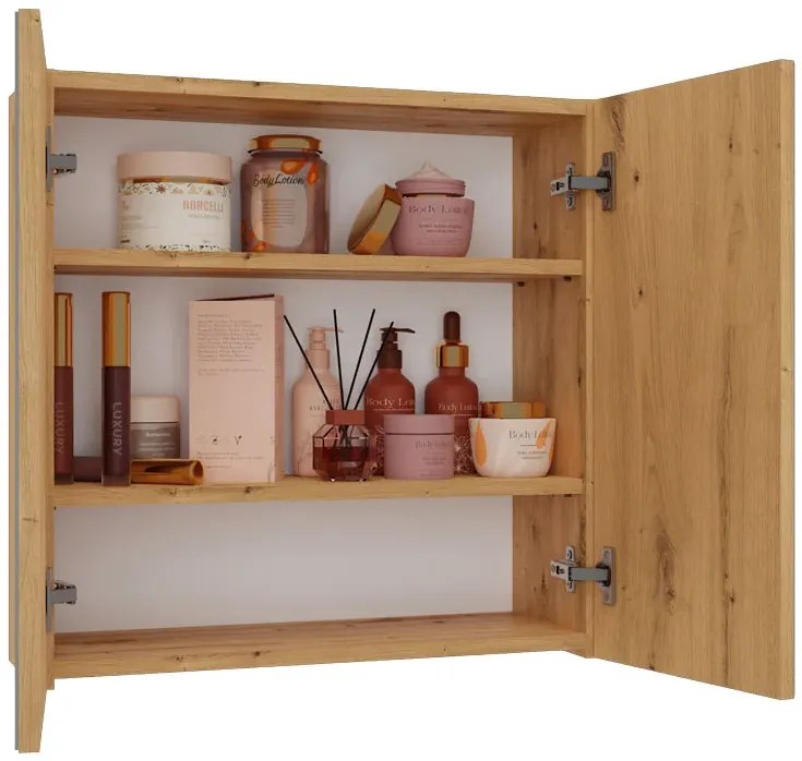 Lustrzana szafka nad umywalkę dąb artisan A9-B82