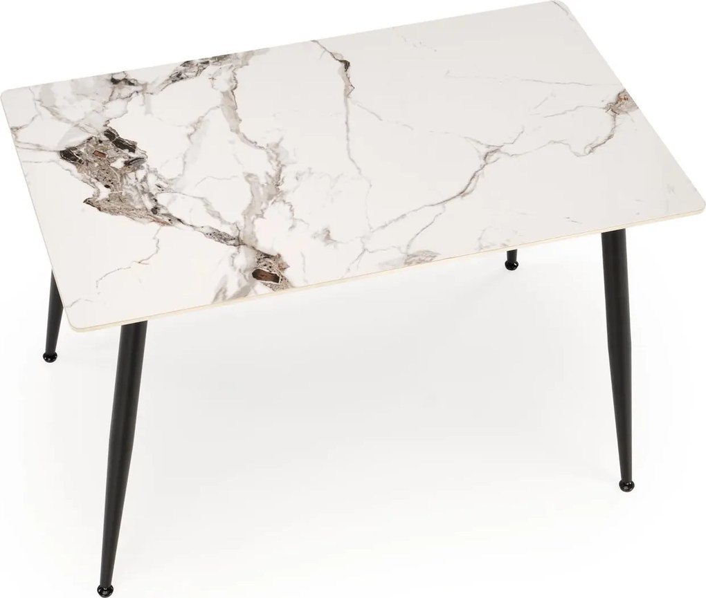 Stół z blatem ze spieku w efekcie marmuru Emilio 120 Halmar