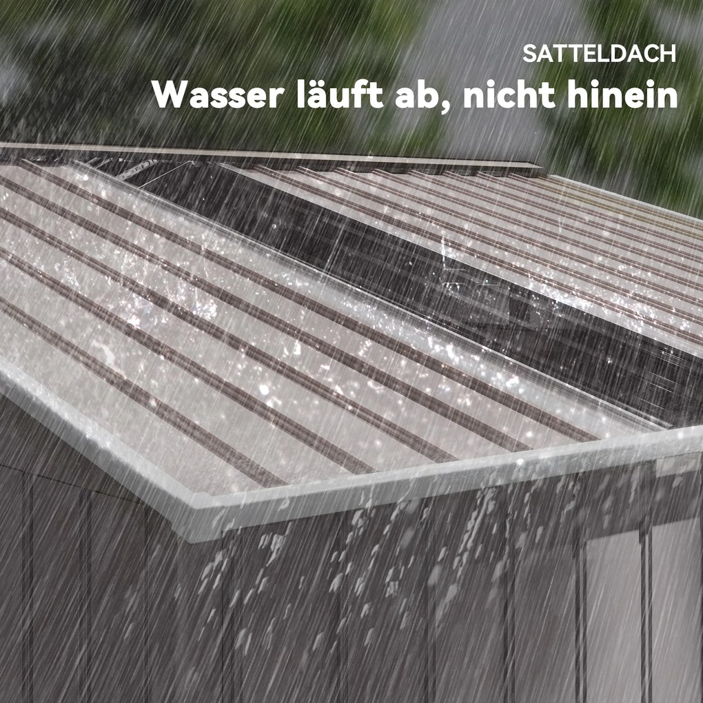 Outsunny Metalowy Schowek na Narzędzia z Drzwiami Przesuwnymi i Oknami Wentylacyjnymi, 277 x 195 x 192 cm, Jasnoszary