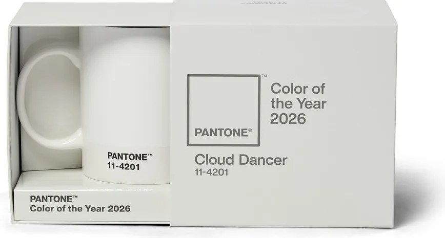 Biały kubek ceramiczny 375 ml Cloud Dancer - Pantone
