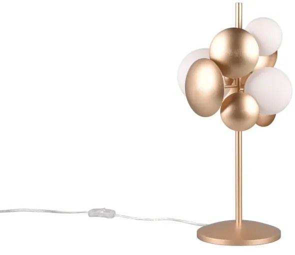 Lampa stołowa w biało-złotym kolorze ze szklanym kloszem (wys. 50 cm) Bubble – Trio Select