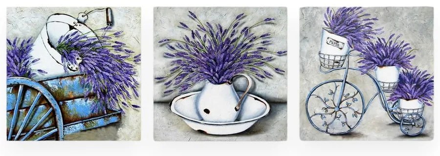 Obrazy zestaw 3 szt. 30x30 cm Lavender – Wallity