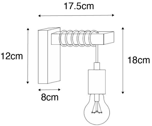 Industrialna lampa ścienna stalowa z brązowym - Gallow