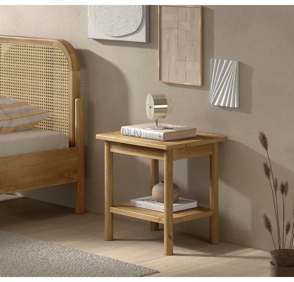 Szafka nocna z litego drewna dębowego w naturalnym kolorze Olive – Vipack