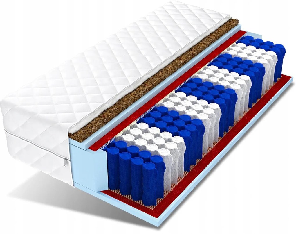Łóżko Tapicerowane 140x200 Z MATERACEM, stelaż, pojemnik na pościel szary stalowy PRATO