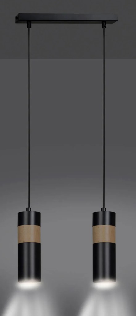 Czarna podwójna lampa wisząca - D102-Avezo