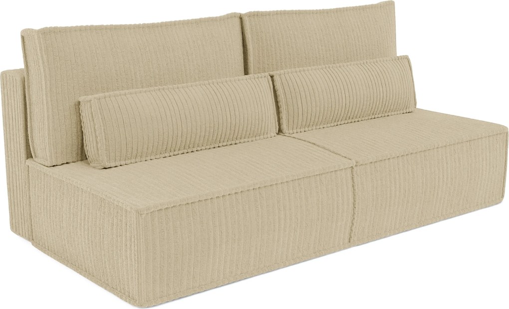 Masseno Sofa LINO z funkcją spania i pojemnikiem na pościel, Rozkładana sofa - Brązowy, TILIA 11