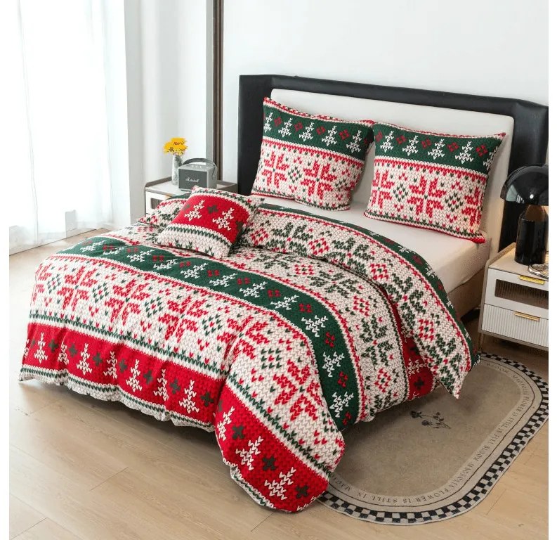 PrzytulneMieszkanie.pl PrzytulneMieszkanie.pl Pościel z mikrofibry FROSTED CHRISTMAS kolorowa Rozmiar pościeli: 2 szt 70 x 90 cm | 200 x 220 cm