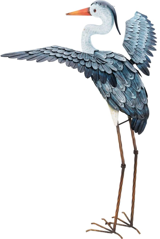 Metalowa figurka ogrodowa żuraw, 86 cm