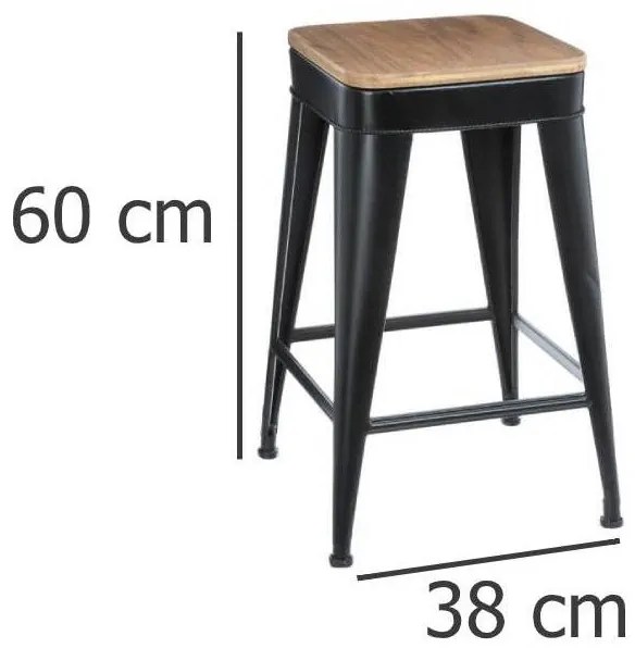 Taboret - stołek czteronożny, metalowy, barowy
