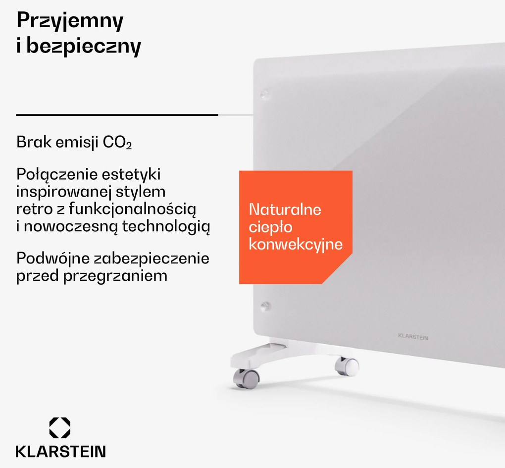 Klarstein Bornholm Smart 2500W 25m² Konwektor Biały