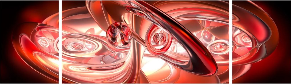 Obraz - czerwone kształty (170x50 cm)