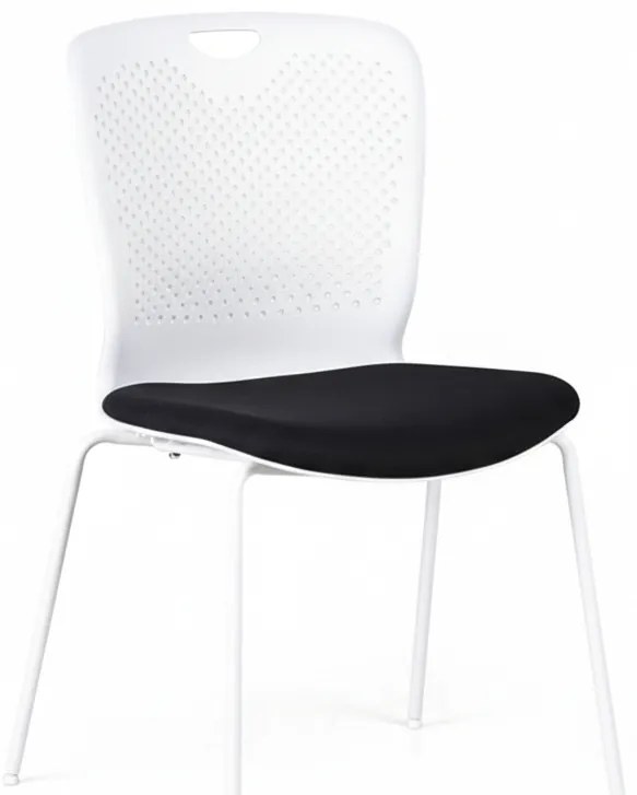 Krzesło konferencyjne plastikowe OPEN, biały/czarny