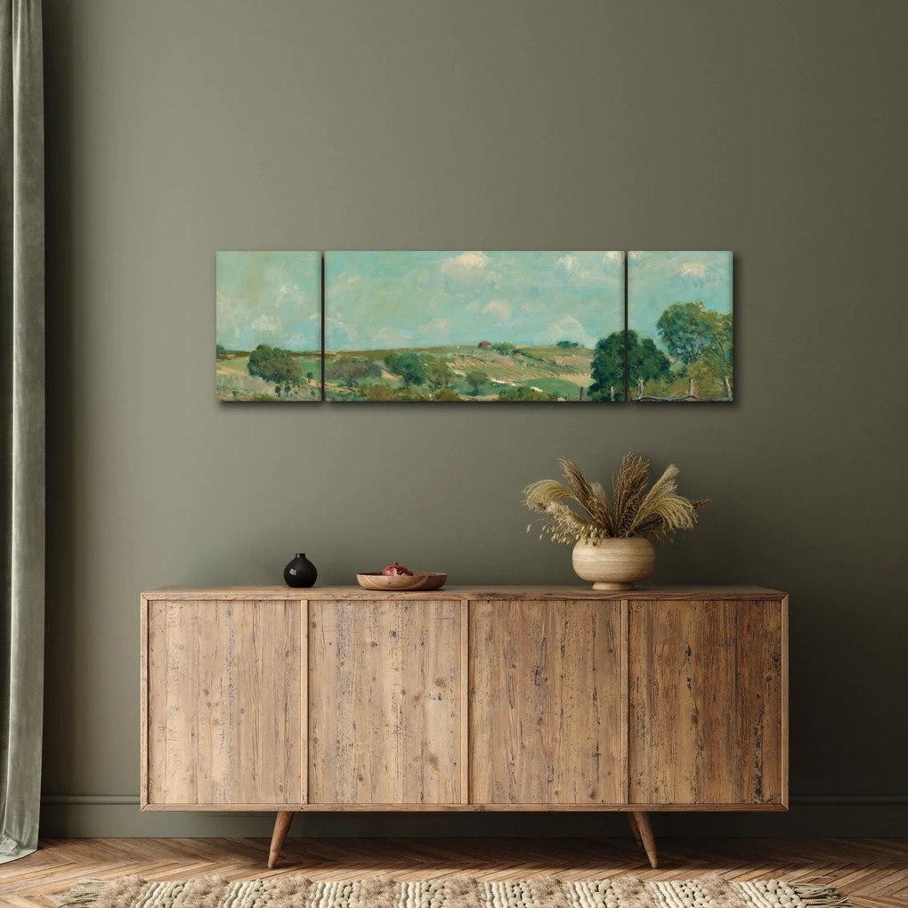 Obraz - Alfred Sisley, Meadow, reprodukcje (170x50 cm)