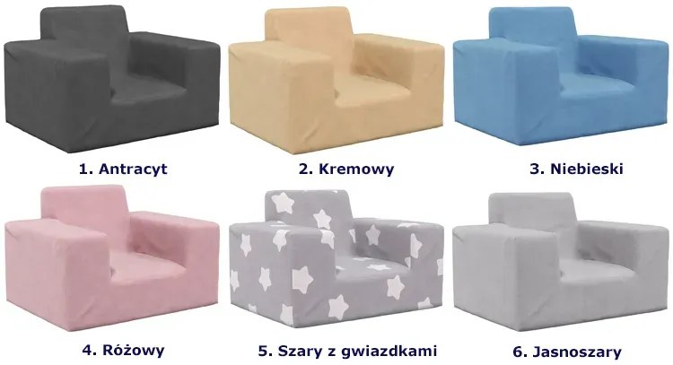 Kremowy fotel dla dziecka ze zdejmowanym pokrowcem B6-D65