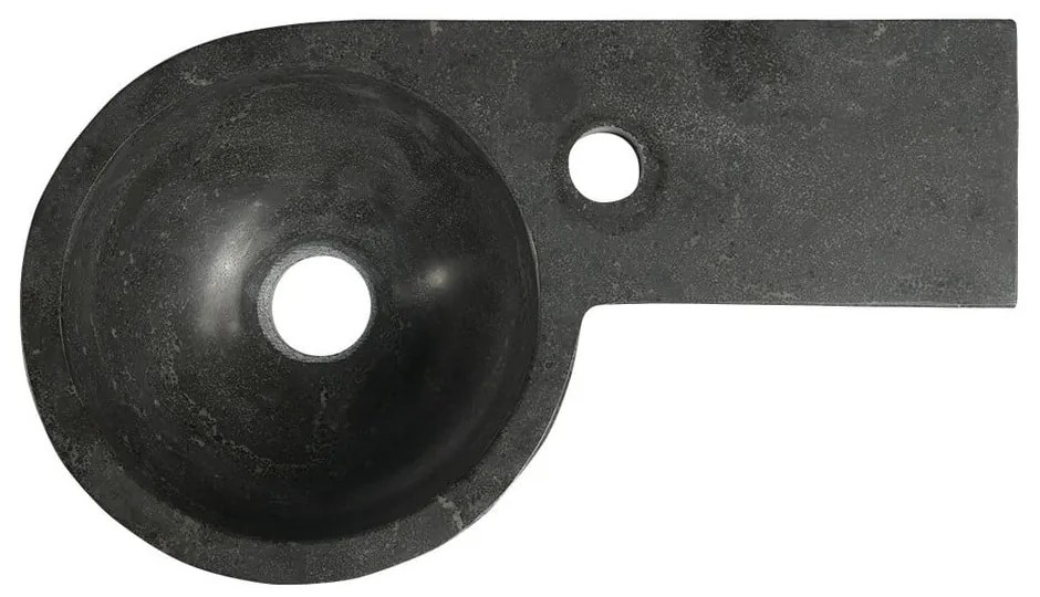 Czarna kamienna umywalka 40x23 cm Blok – Sapho