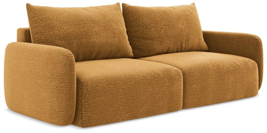 Pomarańczowa rozkładana/ze schowkiem sofa 238 cm Kalena – Makamii