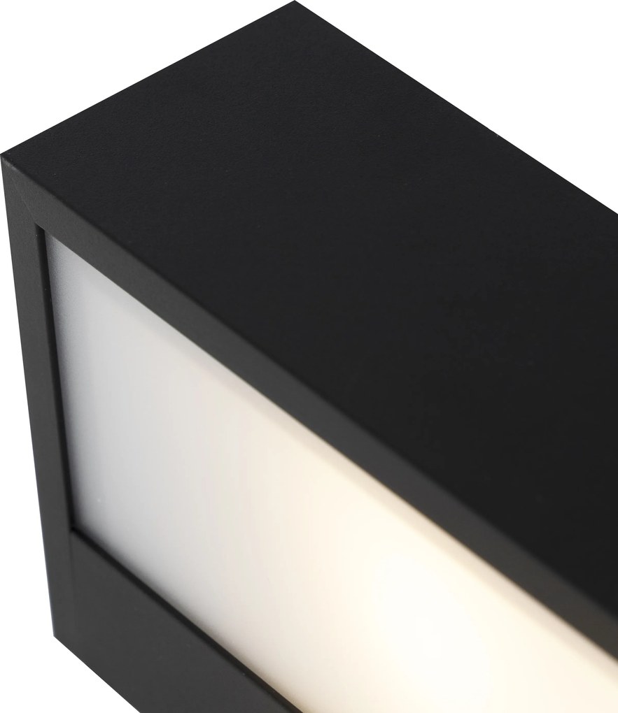 Designerska prostokątna lampa ścienna czarna 25cm - Houx