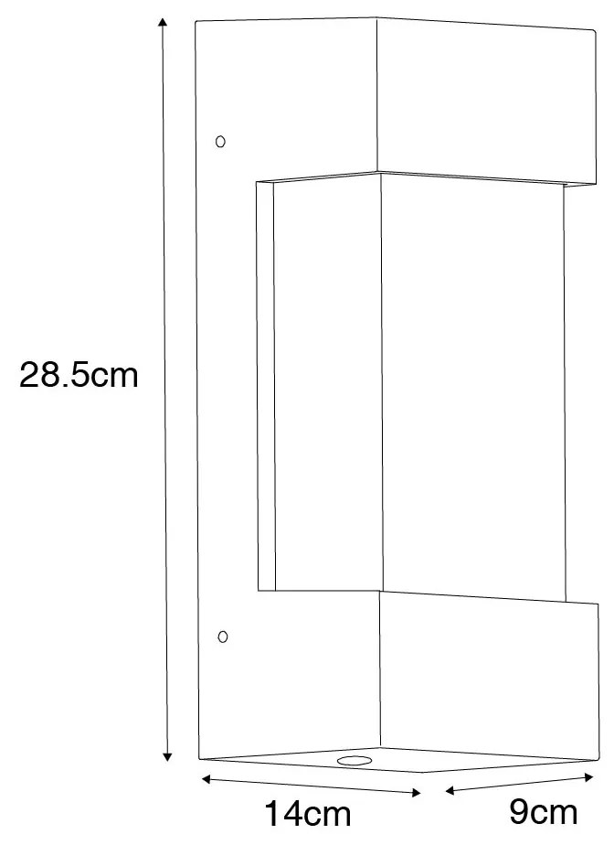 Nowoczesna lampa ścienna zewnętrzna ciemnoszara IP44 - Tide