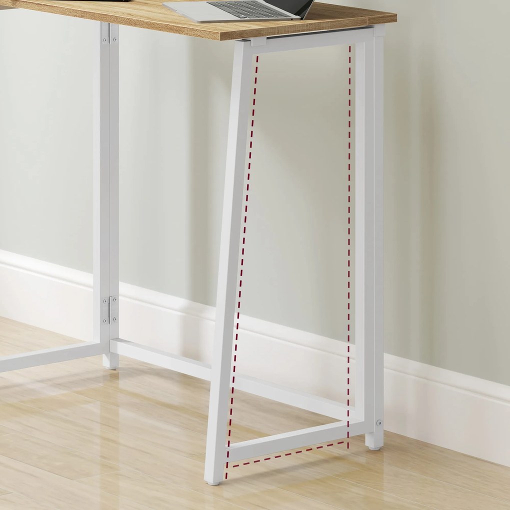 Zestaw do biura – składany stół ZARIMO 80×40 cm biały + krzesło biurowe AVOLA VELVET niebieskie