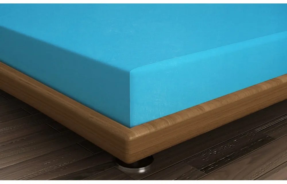 Niebieske bawełniane prześcieradło z gumką 160x200 cm – Mijolnir