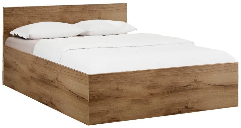 Łóżko SOFIA 140 x 200 cm, dąb artisan Stelaż: Ze stelażem listwowym rolowanym, Materac: Materac Sommera