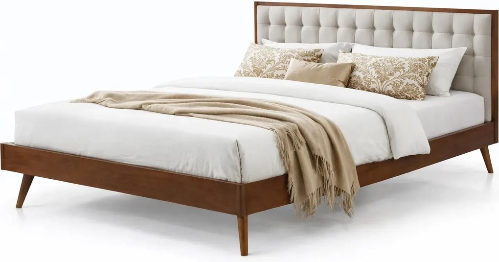 Łóżko do sypialni beż + orzech P6-D58