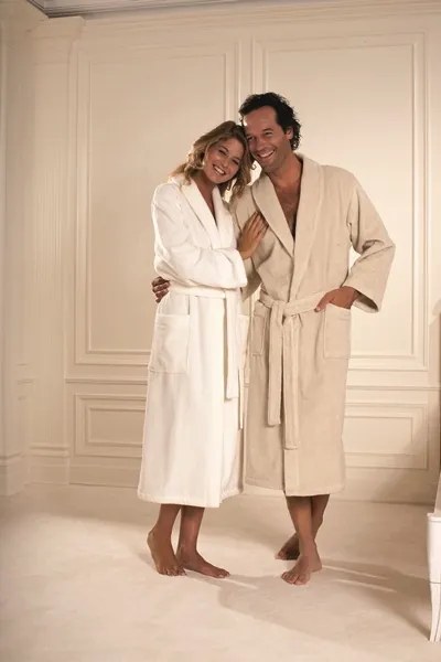 Unisex szlafrok MICRO COTTON Śmietankowy L