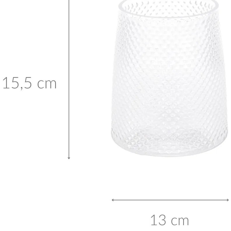 Wazon dekoracyjny niski szklany, Ø 13 x 15,5 cm