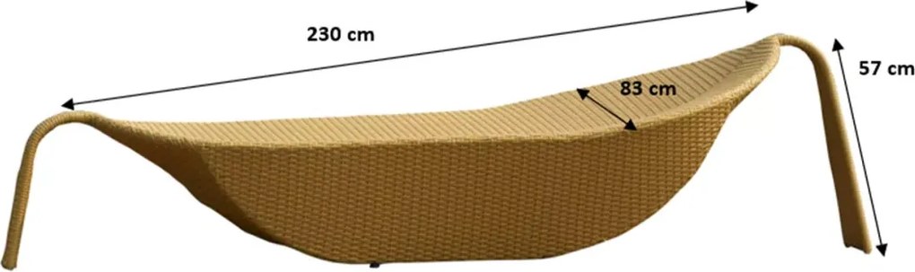 Designerskie łóżko ogrodowe Savanna z technorattanu