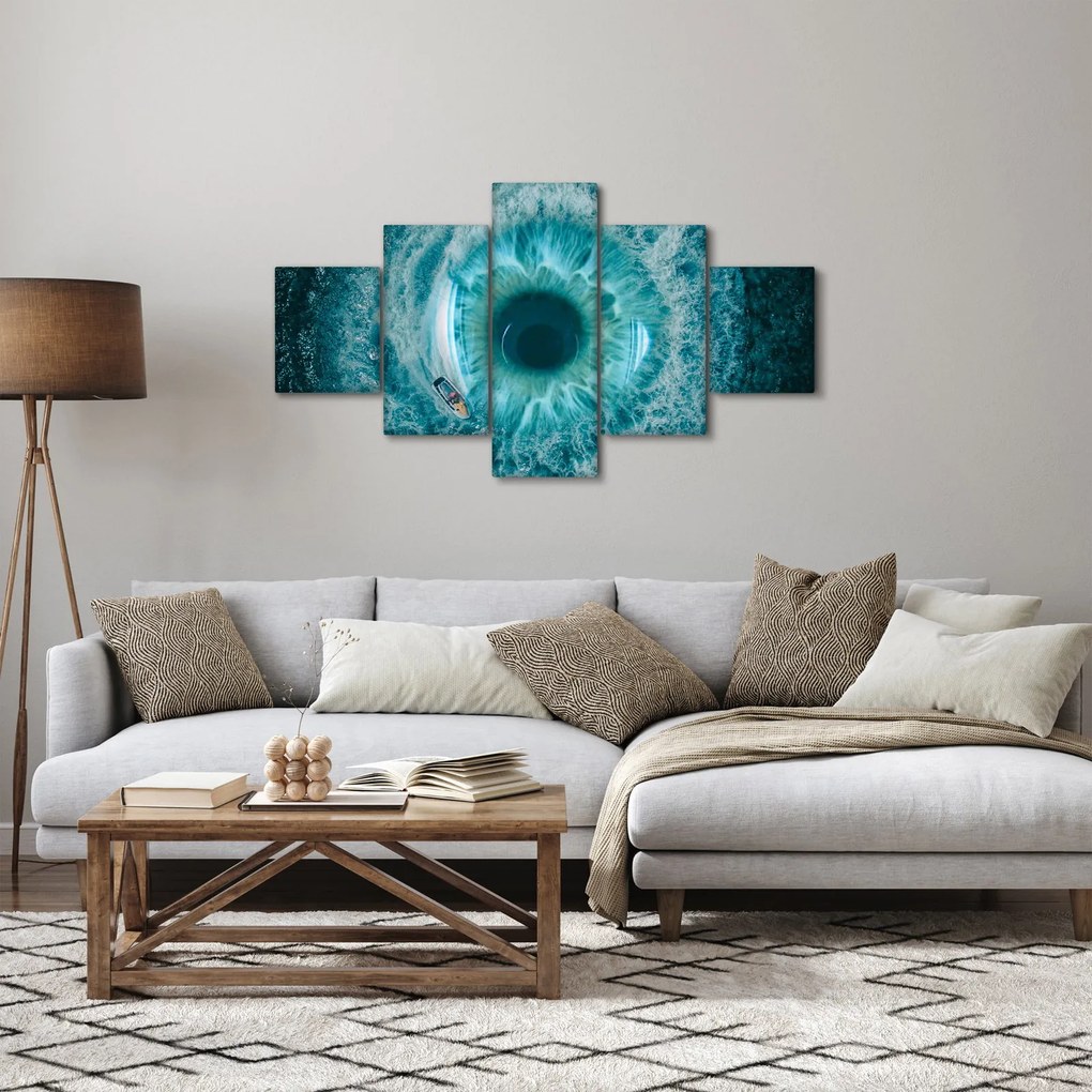 Obraz morza z łódką (125x70 cm)
