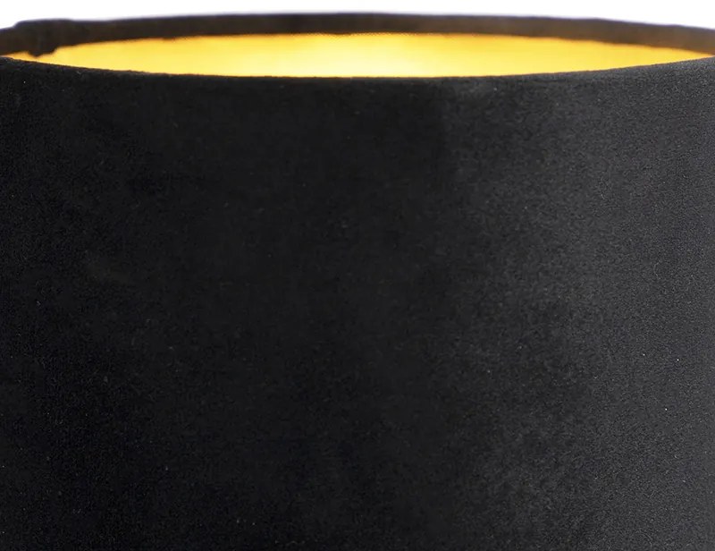 Lampa ścienna w stylu art deco czarna z abażurem z weluru - Stacca Nowoczesny Oswietlenie wewnetrzne