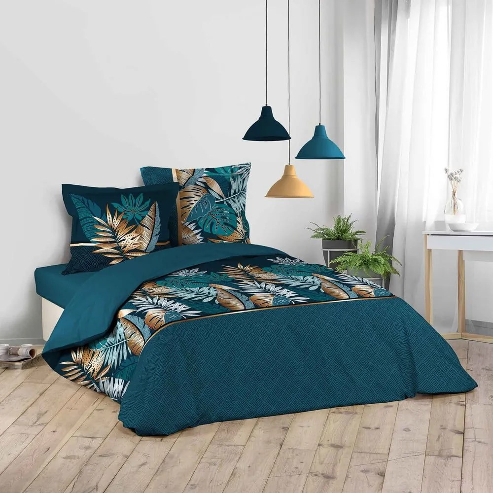 Niebieska bawełniana pościel dwuosobowa 240x220 cm Alianor – douceur d'intérieur