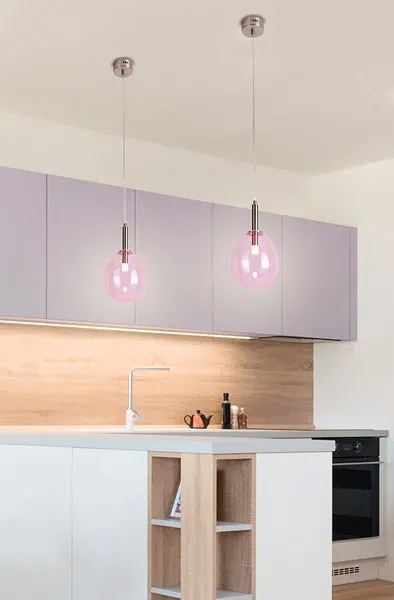 Różowa lampa wiszaca w nowoczesnym stylu - H9-W21