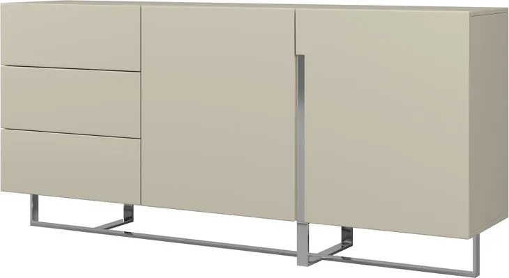 Dwudrzwiowa komoda z szufladami Hudson H01 piaskowy połysk