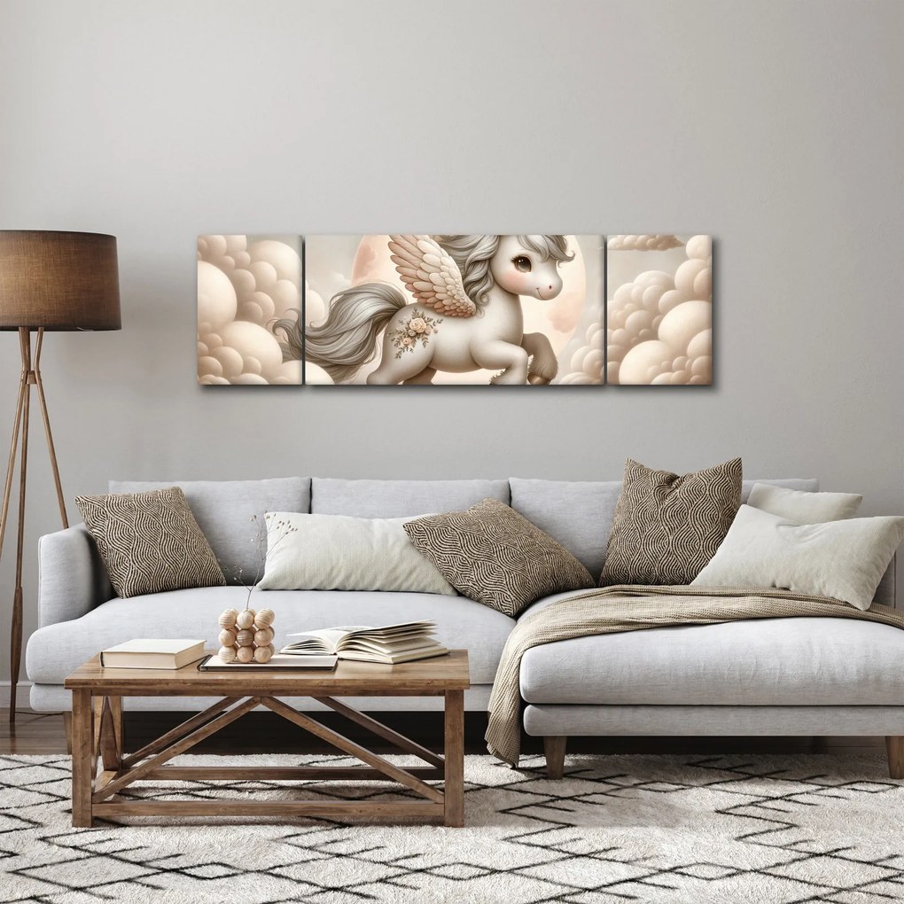 Obraz - Jednorożec w chmurach (170x50 cm)