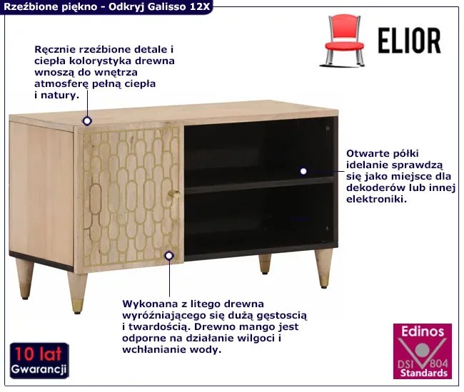 Szafka RTV pod telewizor z zamykaną półką - Nolen 12X