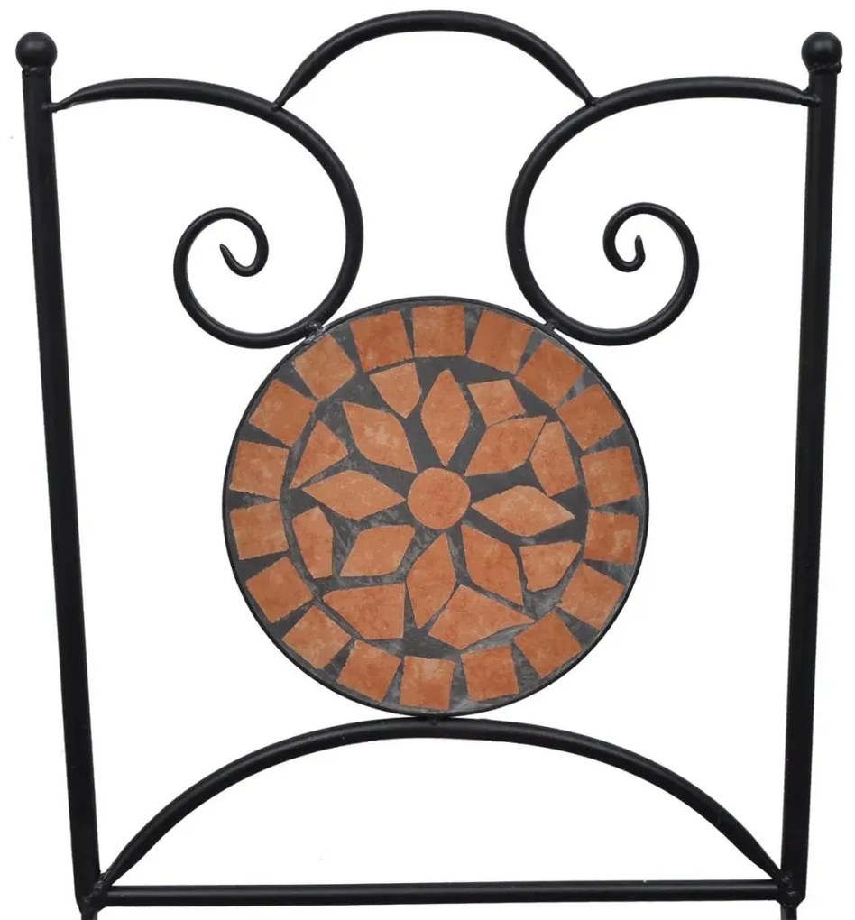 Zestaw ceramicznych krzeseł ogrodowych Zarvin - brązowy