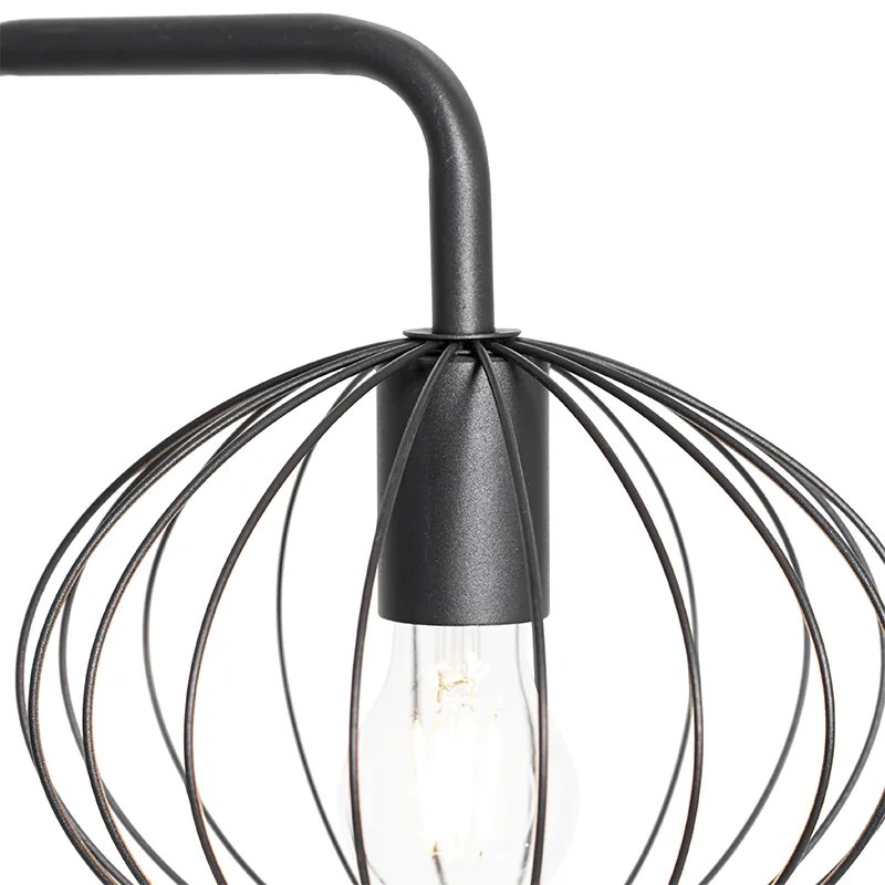 Industrialna lampa stojąca czarna 23 cm - MargaritaDesignerski Oswietlenie wewnetrzne
