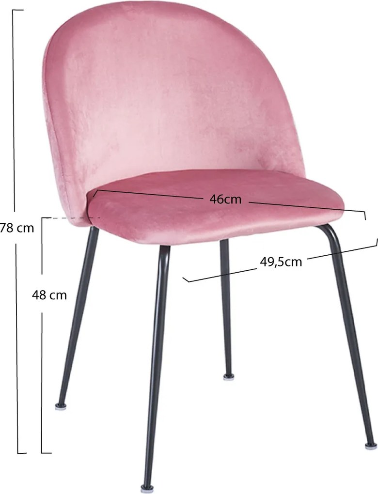 Zestaw 4 Krzese Black Dalnia Aksamitne