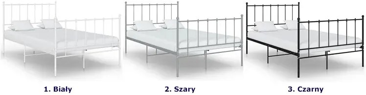 Białe metalowe łózko w stylu loftowym 120x200 cm - Laxi
