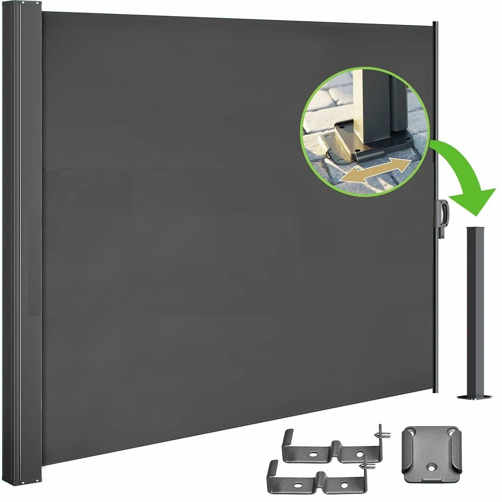 Boczna markiza NOSARA na taras, 180x300cm, antracyt Casaria