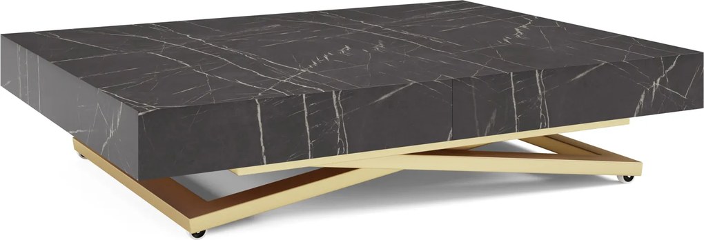 Rozkładany ławostół z regulacją wysokości Sanna U, podstawa złota