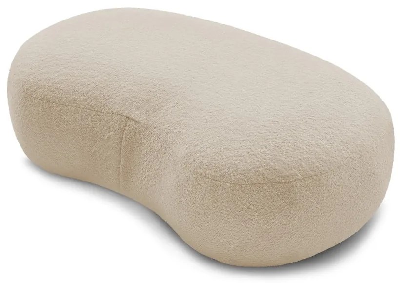 Beżowy podnóżek z materiału bouclé Saint-Germain – Bobochic Paris