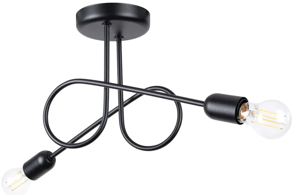 Loftowa czarna lampa sufitowa - 6X M055 W7-N02