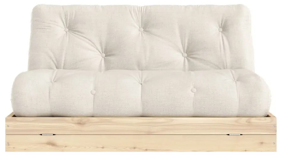 Beżowa lniana rozkładana sofa 145 cm Flip – Karup Design