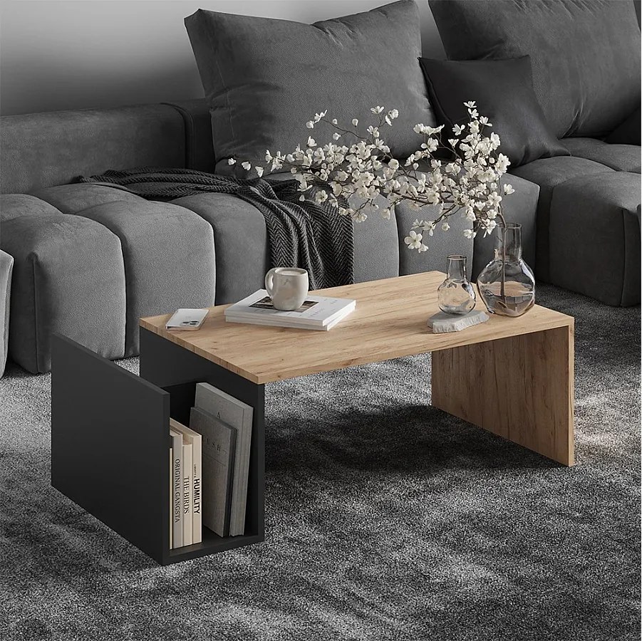 Stolik kawowy złoty dąb power/antracyt 100x50x32.9 avento