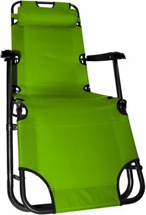 Składany leżak ogrodowy - zielony
